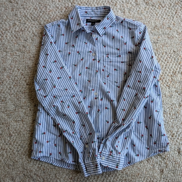 Banana Republic button shirt with rose pattern xs - Picture 2 of 4